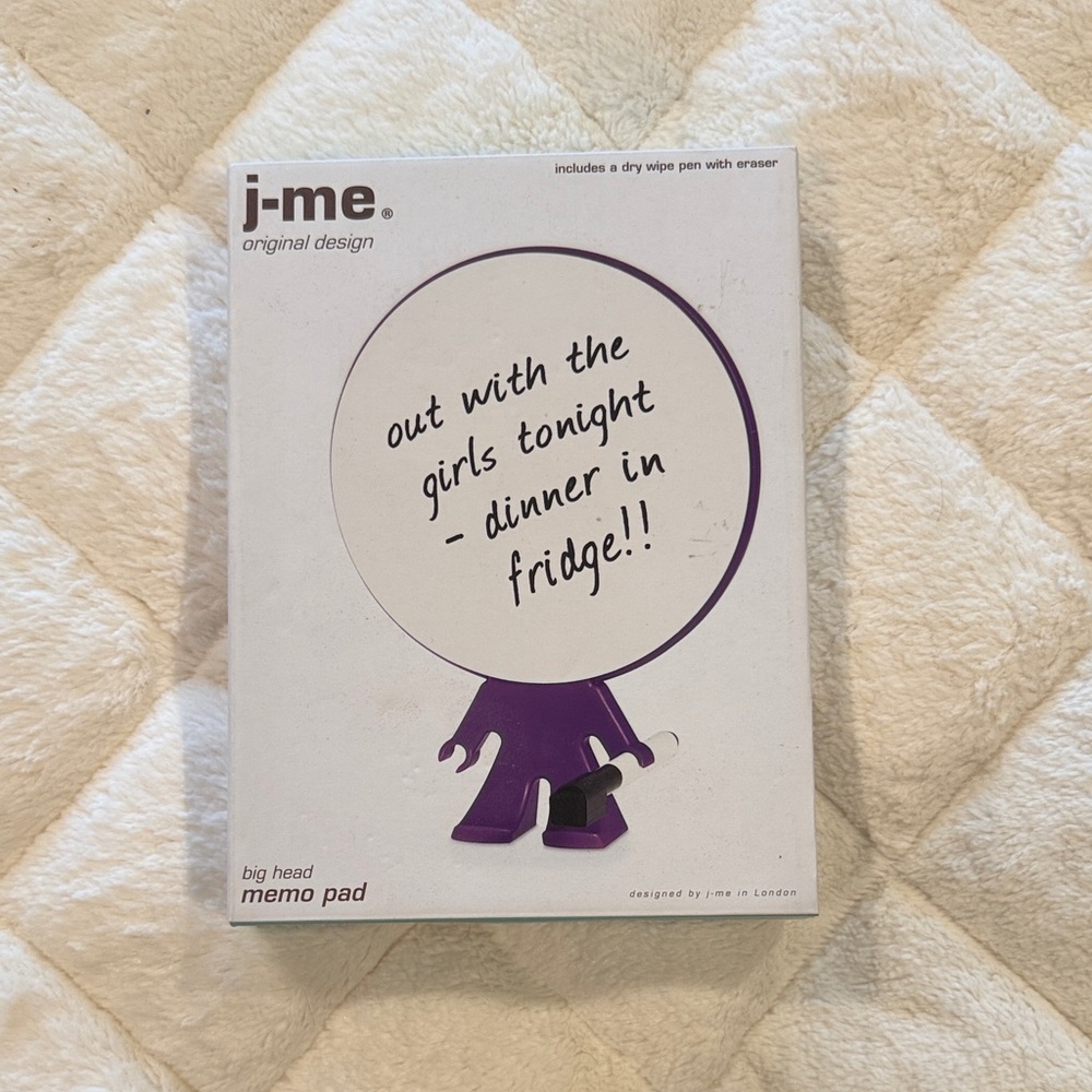 Purple Big Head Memo Pad – Magnetic Dry-Erase Note Board
